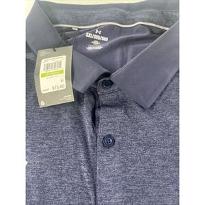 UNDER ARMOUR GOLF #410 DARK BLUE TROPHY POLO SHIRT SIZE 5XL MEN MSRP‎ $75.00 NWT
